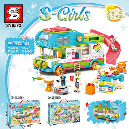 SY6572 S-girl Series Beach Camping Car Building Blocks 433Ppcs Toy From China