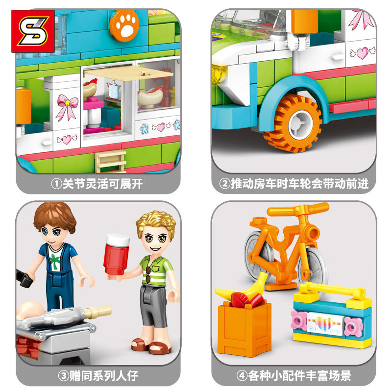 SY6572 S-girl Series Beach Camping Car Building Blocks 433Ppcs Toy From China
