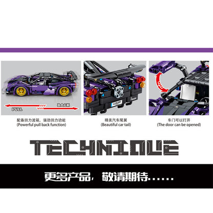 SY8160 Technic Series Purple Super Car Model Building Blocks 464pcs Bricks Toys Model Ship From China