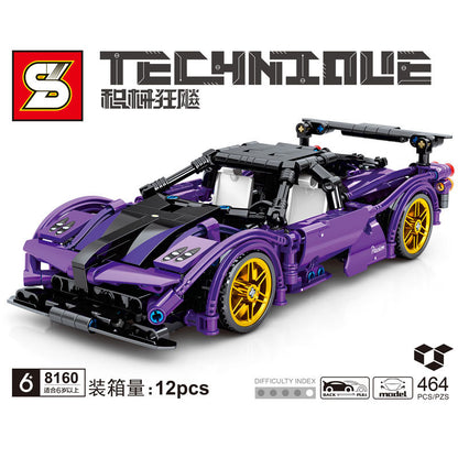 SY8160 Technic Series Purple Super Car Model Building Blocks 464pcs Bricks Toys Model Ship From China