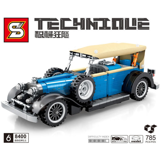 SY8400 785pcs  Lin Nii KB Retro Pull Back Sports Car Accumulated Hurricane Series Building Blocks Toy Ship From China