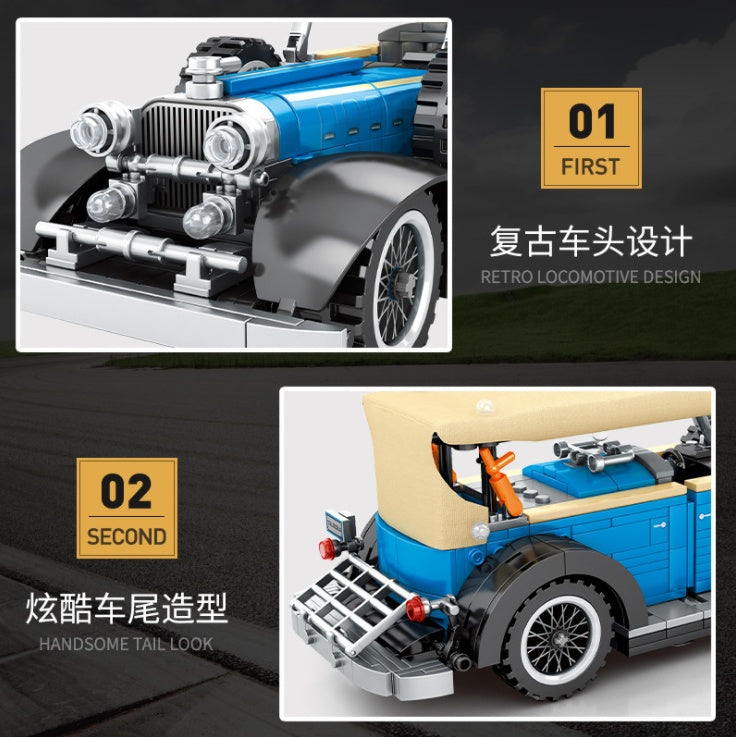 SY8400 785pcs  Lin Nii KB Retro Pull Back Sports Car Accumulated Hurricane Series Building Blocks Toy Ship From China