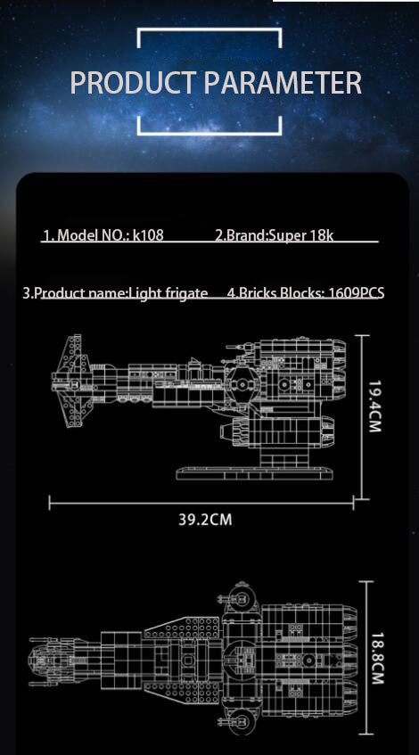 Super18K K108 Star Warship Building Blocks 1609pcs Bricks Model Kit From China