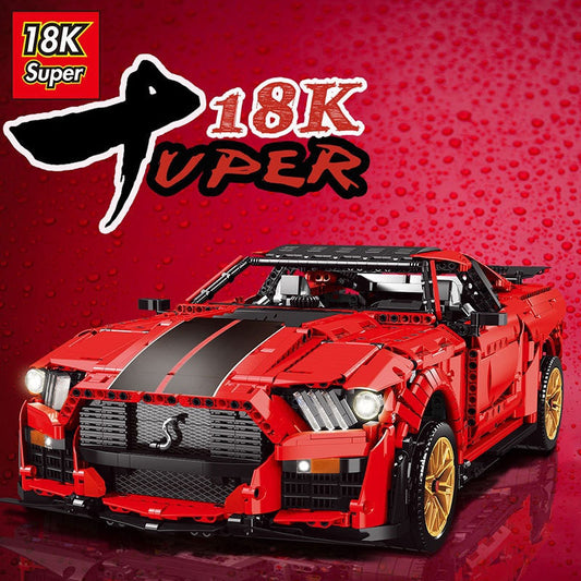 Super18K K135 Technic SHELBY GT500 Mustang 1:8 Model Building Blocks Sports Car Model 3386pcs From China