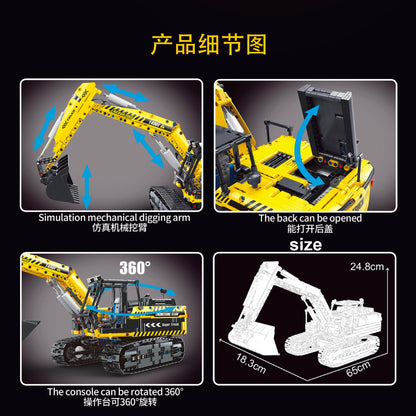 T4001 Mechanical engineering vehicle series Excavator 2068PCS building block Ship From China