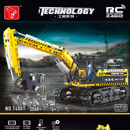 T4001 Mechanical engineering vehicle series Excavator 2068PCS building block Ship From China