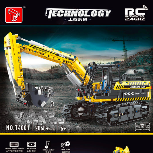 T4001 Mechanical engineering vehicle series Excavator 2068PCS building block Ship From China