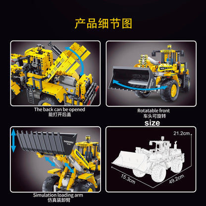 T4002 Mechanical engineering vehicle series Front loader 1608pcs building block Ship From China