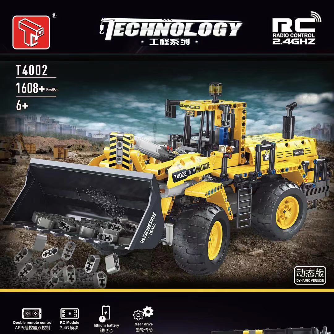 T4002 Mechanical engineering vehicle series Front loader 1608pcs building block Ship From China