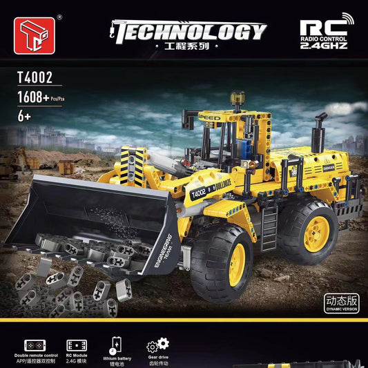 T4002 Mechanical engineering vehicle series Front loader 1608pcs building block Ship From China