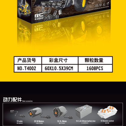 T4002 Mechanical engineering vehicle series Front loader 1608pcs building block Ship From China