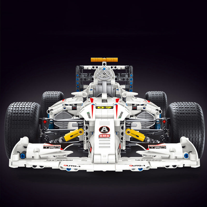 T5009 MOC Technical White Super Car Formula One Model 1682pcs Racing building blocks withiout Motor ship from China.