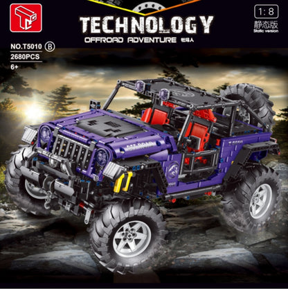 T5010AB blue green purple "Wrangler" off-road vehicle remote control car 2680pcs building block toy Ship From China