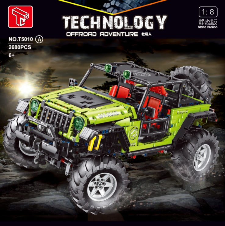 T5010AB blue green purple "Wrangler" off-road vehicle remote control car 2680pcs building block toy Ship From China