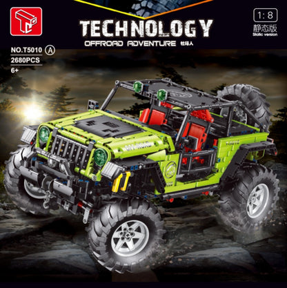 T5010AB blue green purple "Wrangler" off-road vehicle remote control car 2680pcs building block toy Ship From China