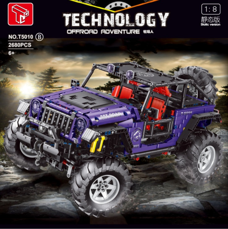T5010AB blue green purple "Wrangler" off-road vehicle remote control car 2680pcs building block toy Ship From China
