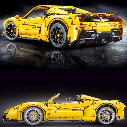 TAIGAOLE T5005A Technic 'Ferrari' 488 sports car Yellow 1:8 Building Block model 3608pcs Ship From China