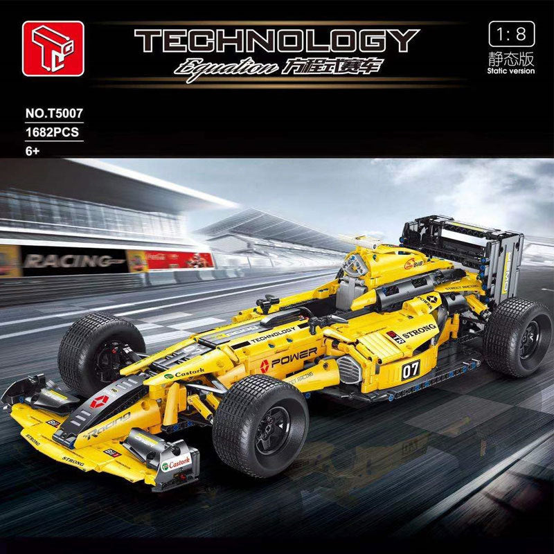 TAIGAOLE T5007 Technic Formula F1 car Yellow 1:8 Building Block model 1682pcs Ship From China