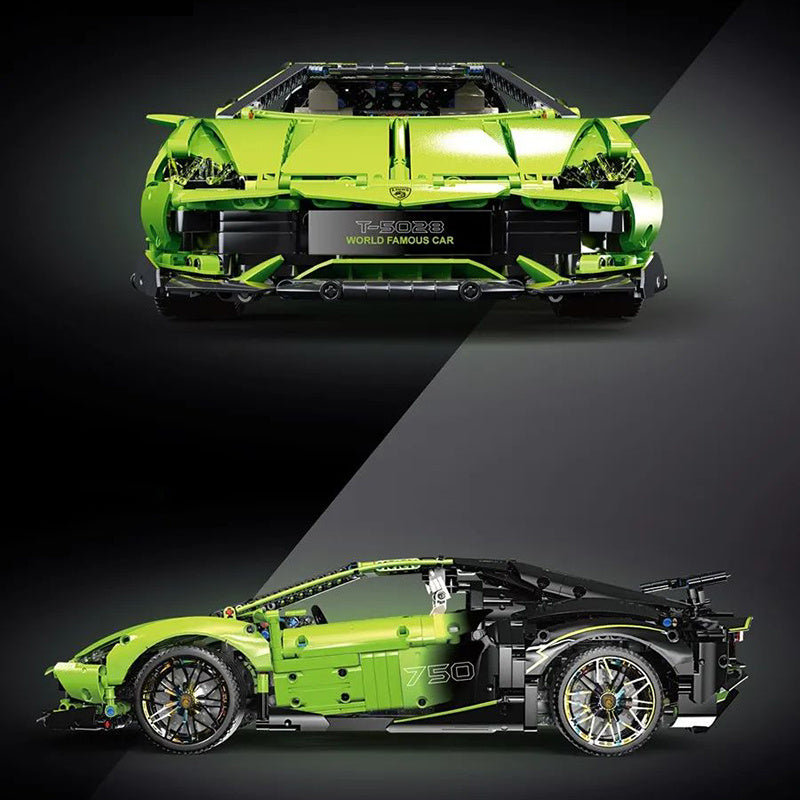 TAIGAOLE T5028 Technic Motor 1:10 Green Sports Car Building Blocks 2209pcs Bricks Toys from China Delivery.