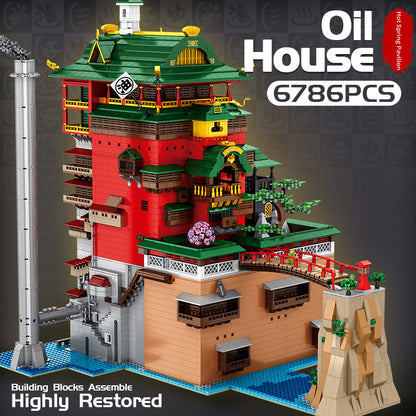 TAIGE 55121 Spirited Away Oil House Street View Architecture Building Blocks 6786pcs Bricks From China Delivery.