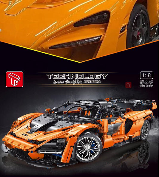 TGL T5013 3780pcs High-tech McLaren Senna Super Sport Car Model Building Blocks Orange bricks from China
