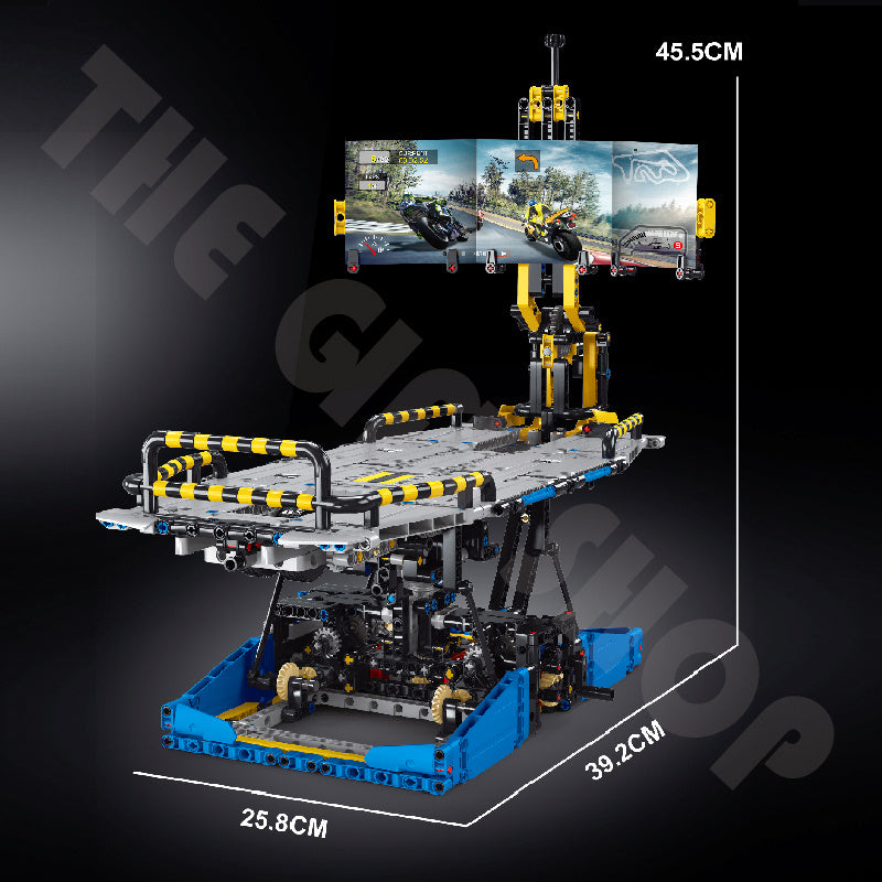 TaiGaoLe T2016 MOC Motorcycle Simulation Test Bench Bricks Model 1201pcs Static Version Building Blocks ship from China.
