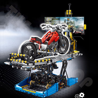 TaiGaoLe T2016 MOC Motorcycle Simulation Test Bench Bricks Model 1201pcs Static Version Building Blocks ship from China.
