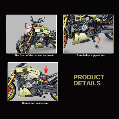 TaiGaoLe T3035 Moc Technical Cool Super motorcycle building Blocks 658pcs Bricks without Motor ship from China.