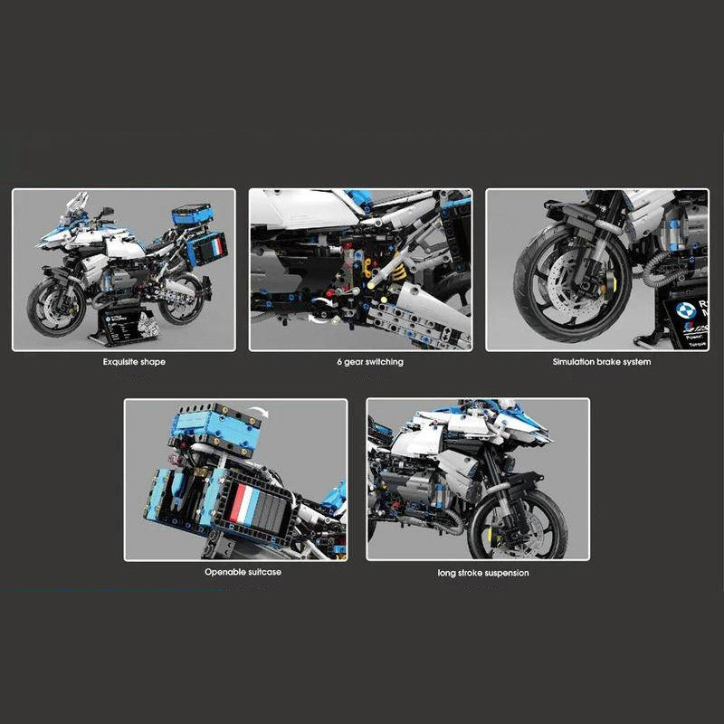 TaiGaoLe T4022 Technical MOC BMW R1250 GS 1:5 Motorcycle  2369pcs static version Ship from China.