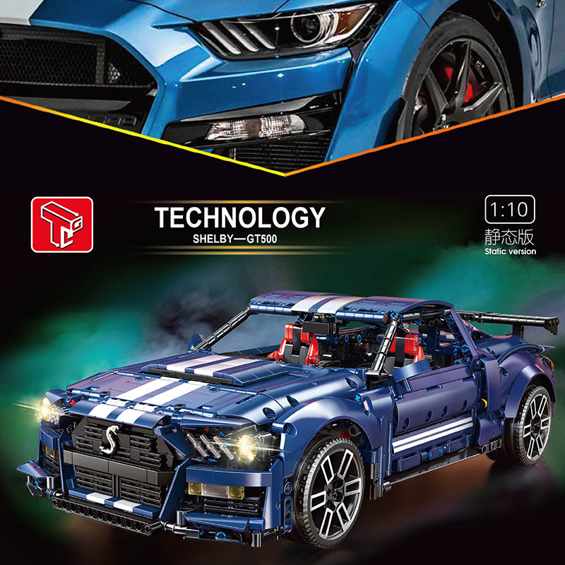 TaiGaole T5017A  Technical MOC Shelby Gt500 1:10 Car Model Building Blocks without Motor 2814pcs ship from China.