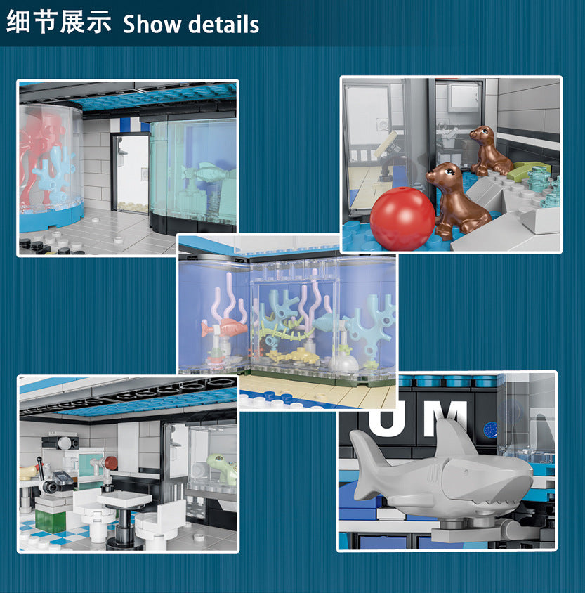 URGE 10186 Modular Buildings City Street Ocean Museum Building Blocks Toys Sets 2249pcs Bricks From China