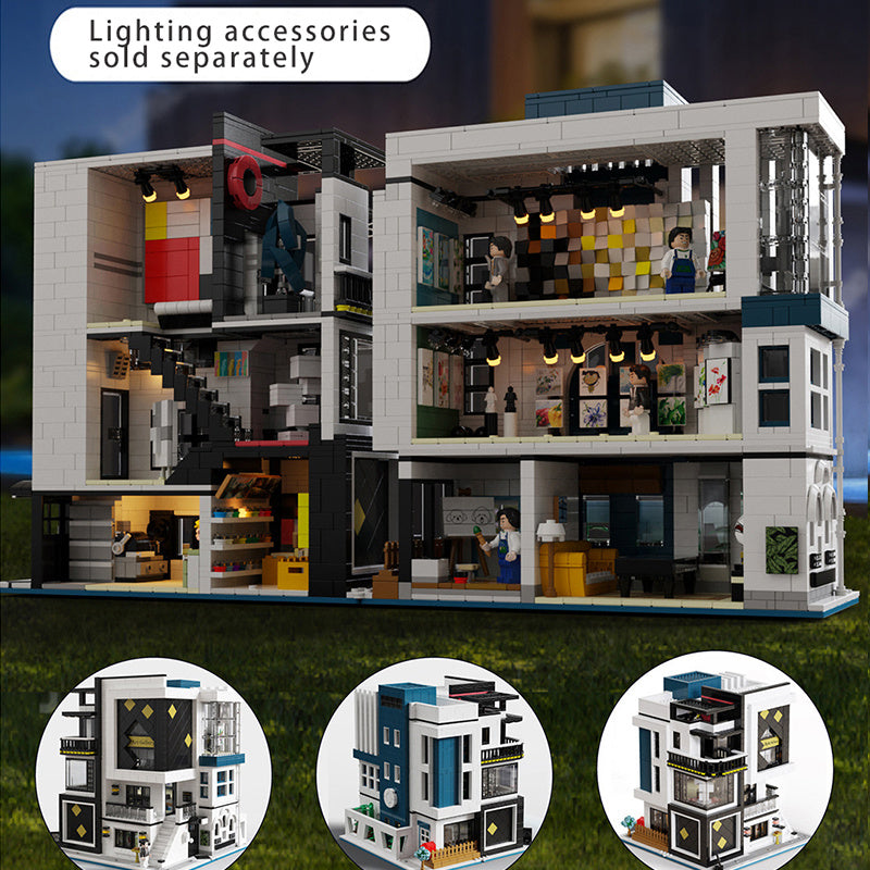 URGE 10201 City Street View MOC Modern Architecture Novatown Art Gallery Showcase 3357Pcs Building Blocks Brick Toys Ship from Europe 3-7 Days Delivery