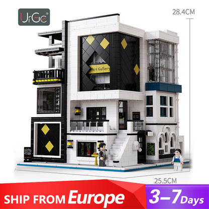 URGE 10201 City Street View MOC Modern Architecture Novatown Art Gallery Showcase 3357Pcs Building Blocks Brick Toys Ship from Europe 3-7 Days Delivery