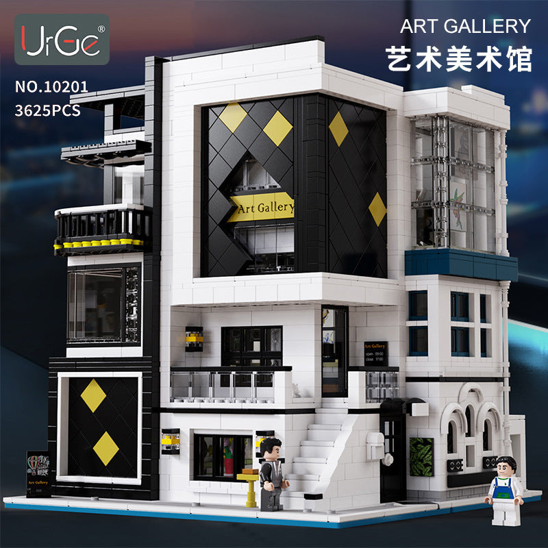 URGE 10201 City Street View MOC Modern Architecture Novatown Art Gallery Showcase 3357Pcs Building Blocks Brick Toys Ship from Europe 3-7 Days Delivery