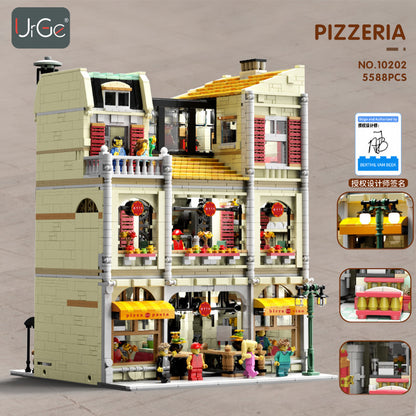 URGE 10202 Creator Expert Modular Buildings Pizzeria Shop Building Blocks 5588pcs Bricks Toys From Europe 3-7 Days Delivery