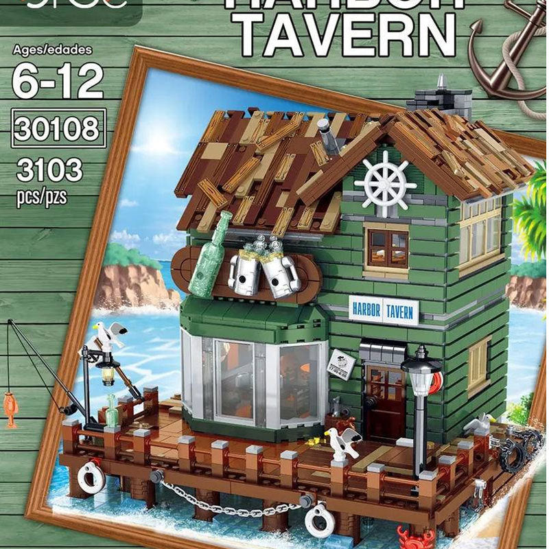 URGE 30108 City Street Harbor Tavern Building Blocks 3103pcs bricks Toys For Gift from China