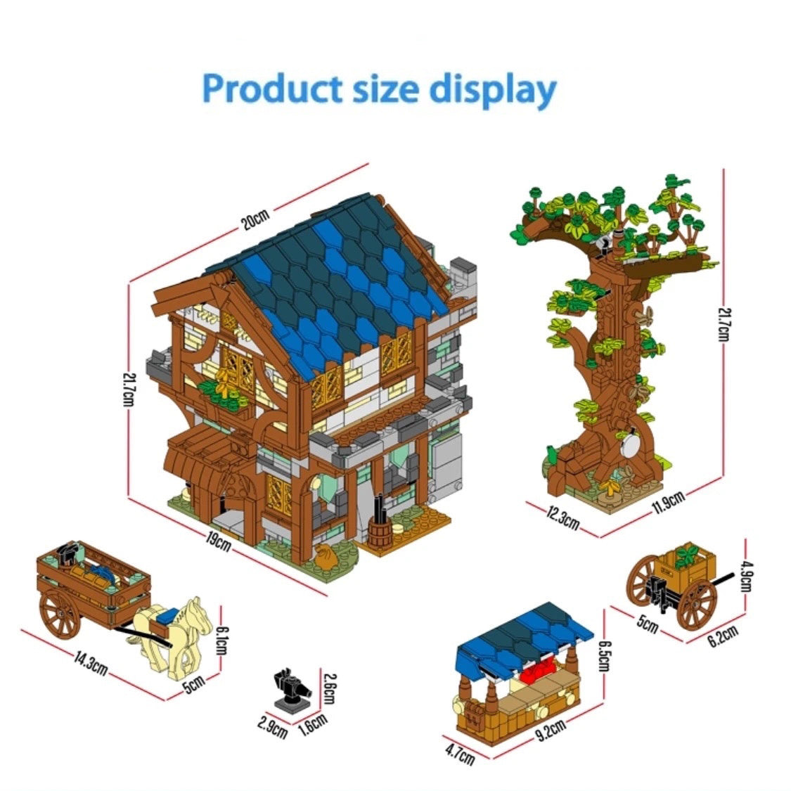 URGE 50105 MOC building blocks Medieval Town Stable 2645pcs/pzs bricks toys ship from China.
