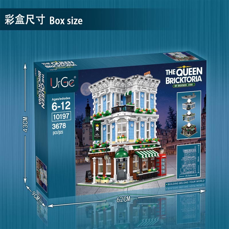 URGE UG-10197 Commercial City Street View The Queen Bricktoria Building Blocks 3678pcs Bricks Model Toy From China