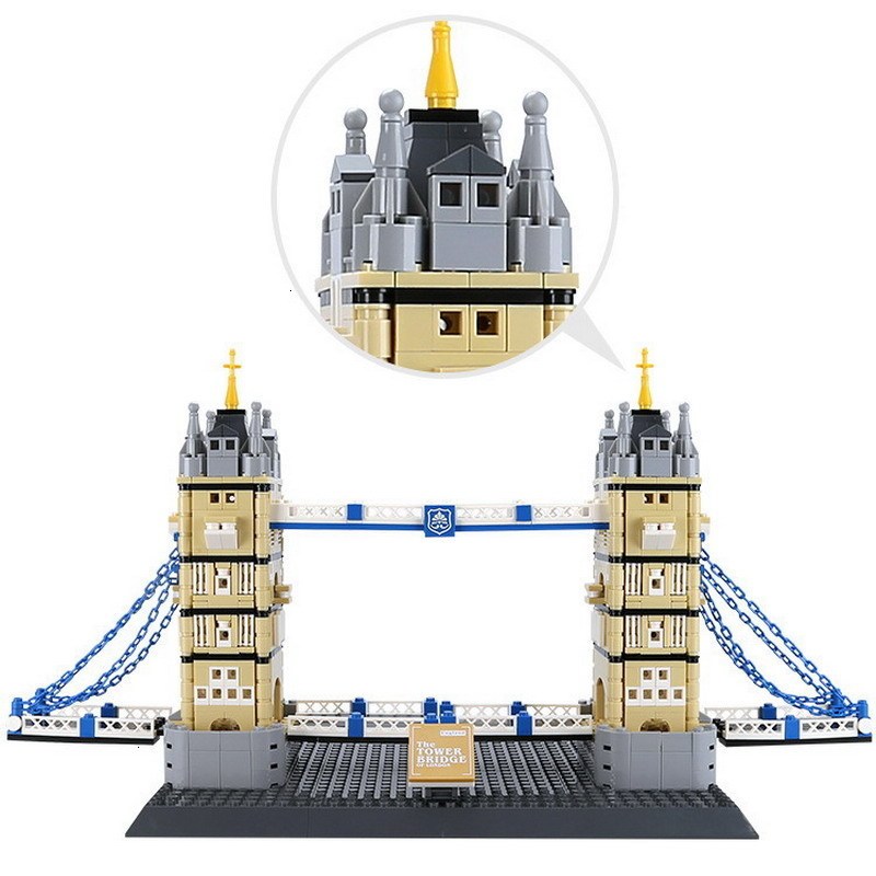 WANGE 4219 Moc Buildings Creator The tower Bridge of LODON-England 969pcs Bricks Toys From China.