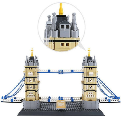 WANGE 4219 Moc Buildings Creator The tower Bridge of LODON-England 969pcs Bricks Toys From China.