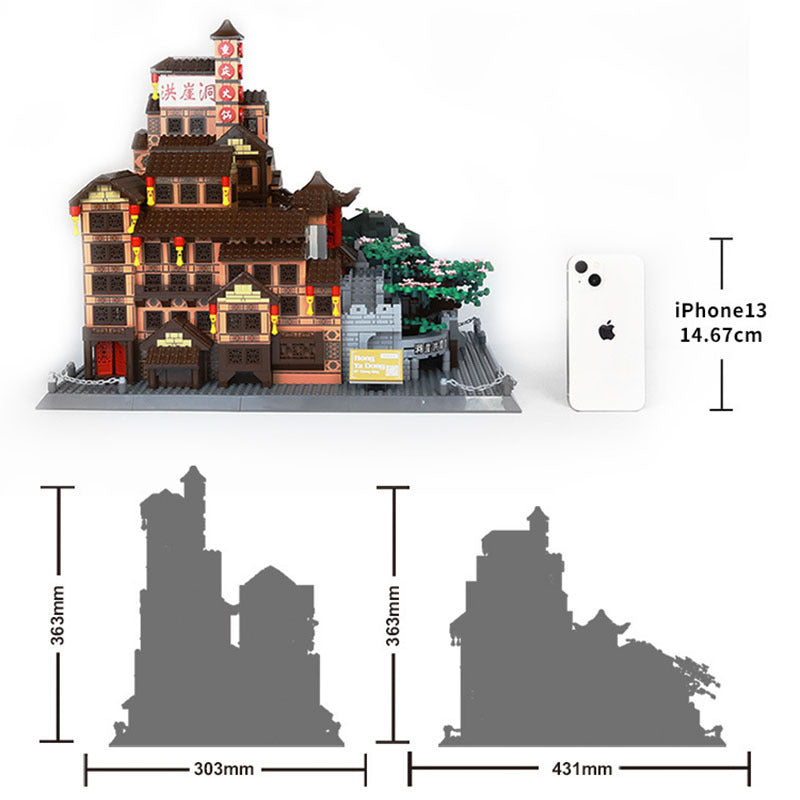 WANGE 7213 Chongqing Hongyadong Large Buildings blocks 1720pcs Bricks Creator Expert From China Delivery.