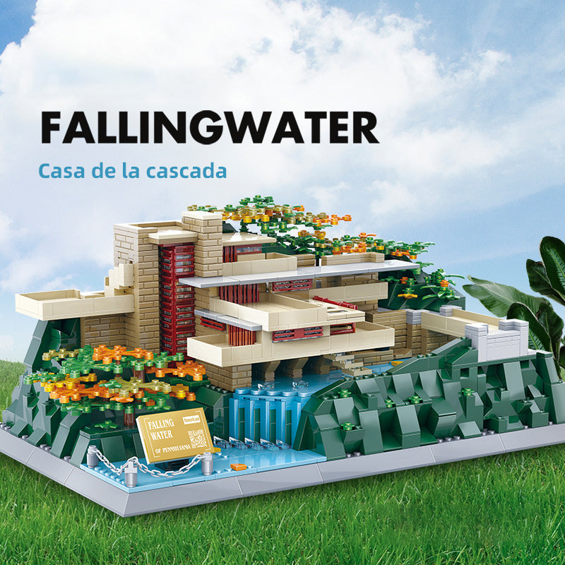 WANGNGE 5232 Moc Creator Expert Buildings Fallingwater Building Blocks 1220PCS Bricks Toys Gift From China.