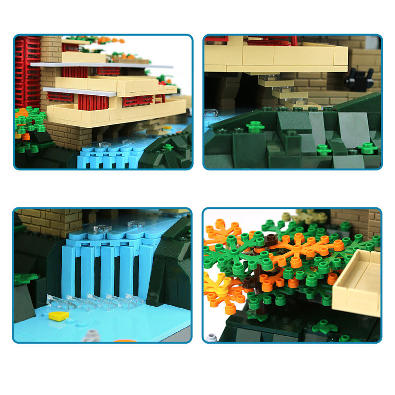 WANGNGE 5232 Moc Creator Expert Buildings Fallingwater Building Blocks 1220PCS Bricks Toys Gift From China.