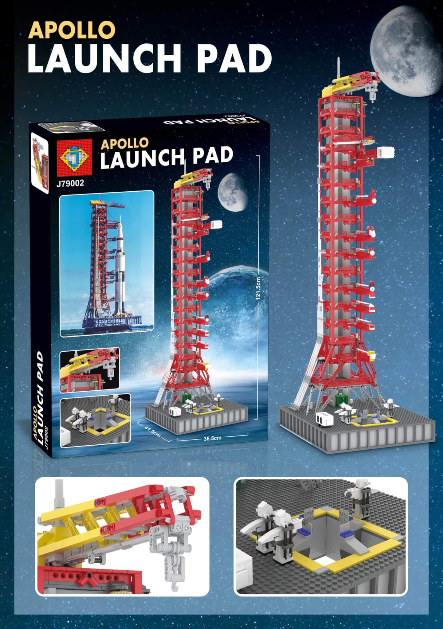 JACK 79002 NASA Apolo Saturn-V Launch Launchpad Tower 1:110