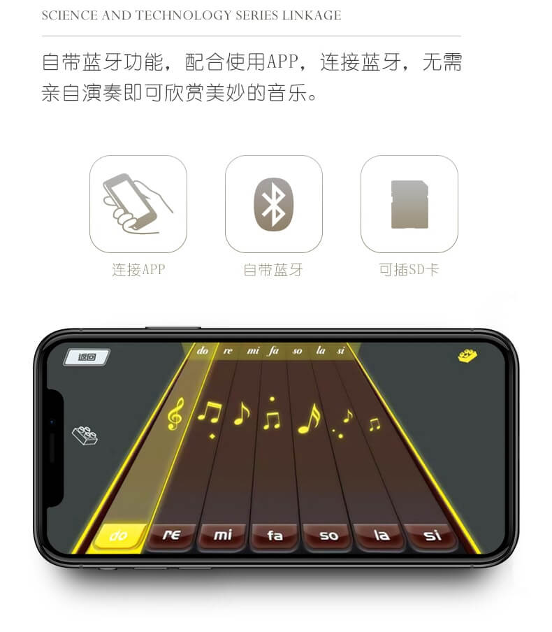 BUILO XQGQ-01D Piano Grand Bluetooth Control