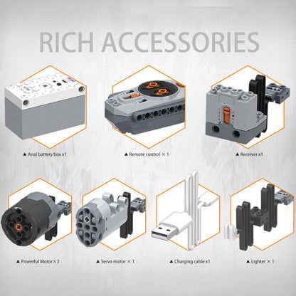 Win-ner 7126 MOC Technology Orange 1:12 Mon-ster Truck Rc Remote Control Car Building Blocks 1492pcs Toy with Motor ship from China.