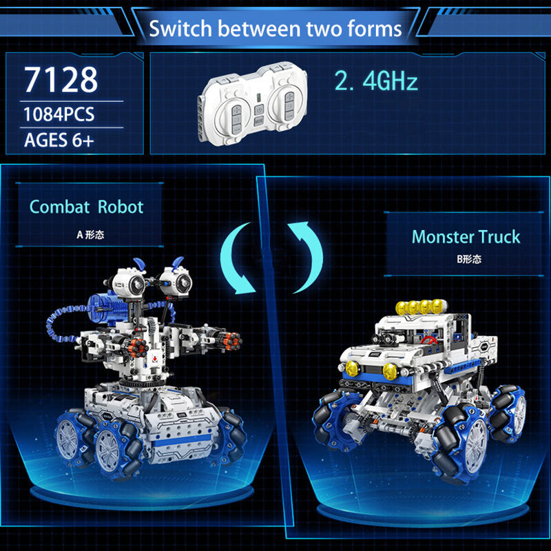 Win-ner 7128 MOC 2in1 Technology Rc Deformation Robot Remote Control building blocks 1084pcs bricks gift ship from China.