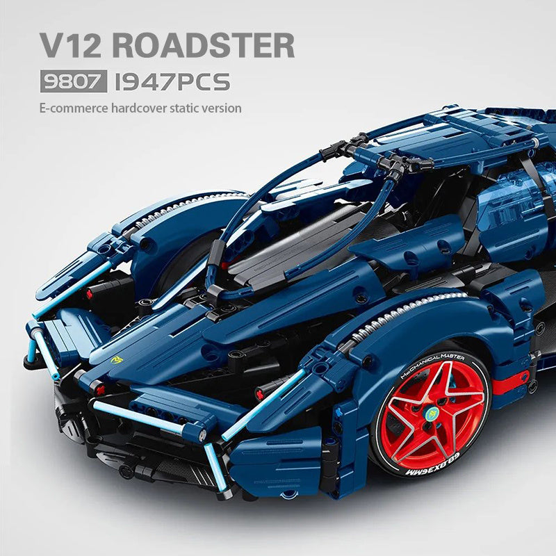 [Without Motor] IM.Master 9807 Technic 1:10 V12 ROADSTER Super Car Static Version Building Blocks 1947pcs Bricks Toys From China Delivery.