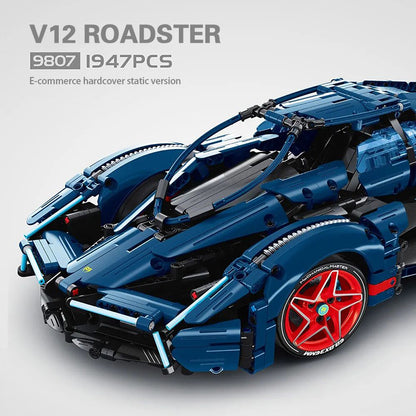 [Without Motor] IM.Master 9807 Technic 1:10 V12 ROADSTER Super Car Static Version Building Blocks 1947pcs Bricks Toys From China Delivery.