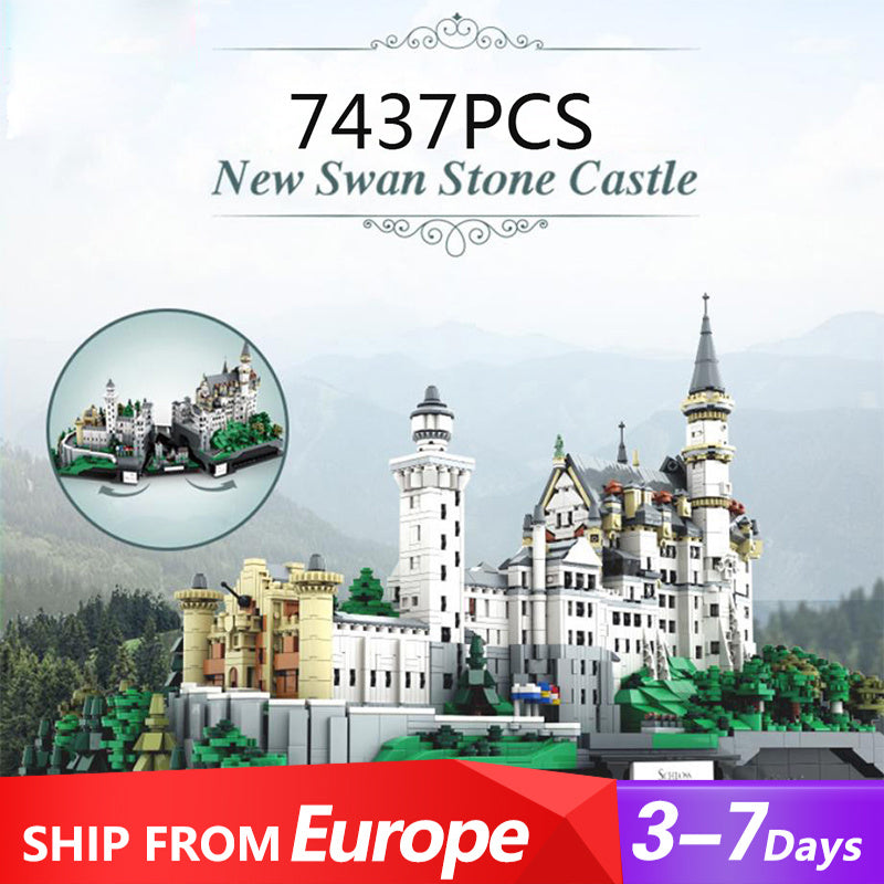 XB05002 Creator Expert New Swan Stone Castle Building Blocks 7437pcs Bricks Toys from Europe Delivery.